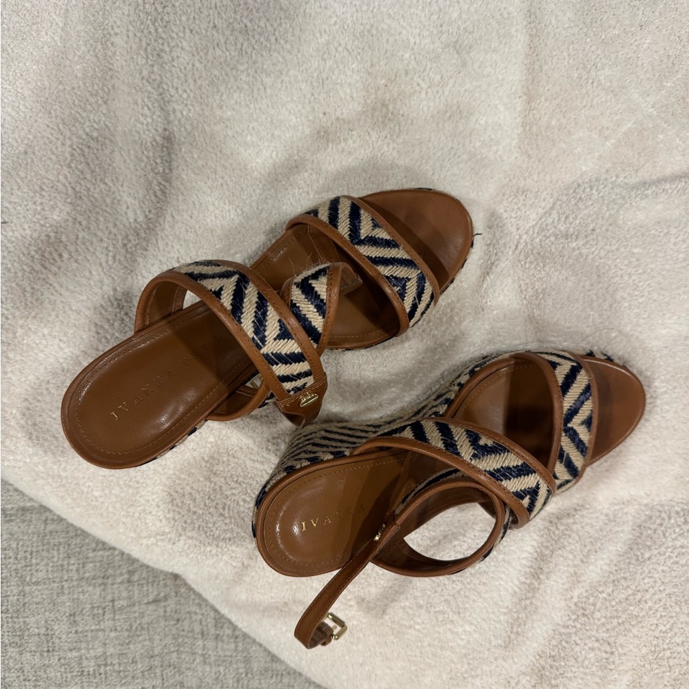 Ivanka Trump Brown and Blue Wedges